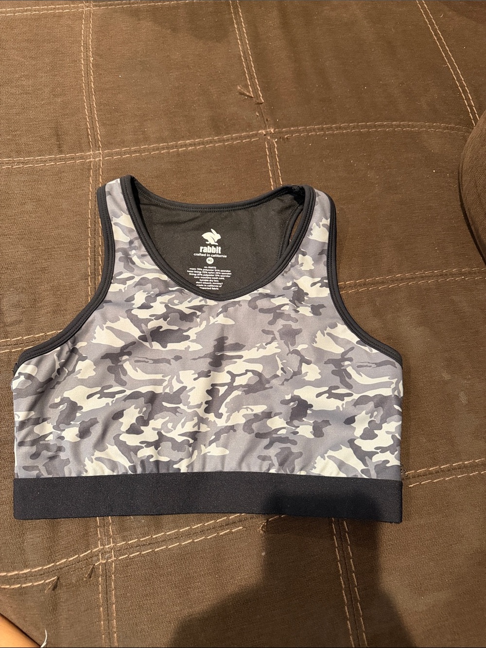 Rabbit Women’s Grey Camo Sports Bodysuit Top